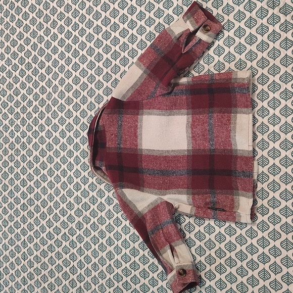 Lenox James Red Plaid Shacket 12-18 Months Button Up Collar Flannel - Picture 6 of 6